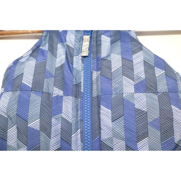 London Fog 24M Blue Geometric Pattern Toddler Snow Overalls Adjustable Straps - Picture 5 of 11